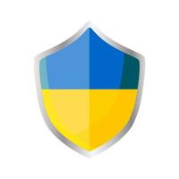 Blue and yellow color protection icon in metal frame isolated on white background. Privacy and security. Vector. vector