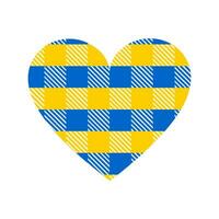 Checkered heart from yellow and blue squares. Romantic symbol isolated on white background. Vector. vector