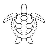 sea turtle or marine turtle top view line art icons for apps and websites vector