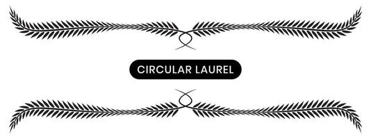 Black laurel wreath with a white background. vector