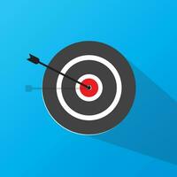 Target icon in vector shape with a blue background