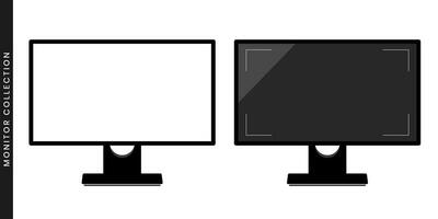 Monitor with a blank screen vector