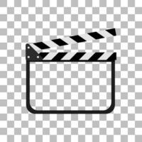 Clapper board icon with a white background vector