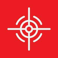 Target icon in vector shape with a red background