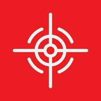 Target icon in vector shape with a red background