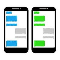 Chat bubble text message icon on a smartphone for apps or website vector