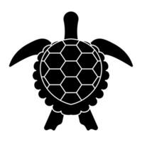 sea turtle or marine turtle top view flat icon for apps and websites vector