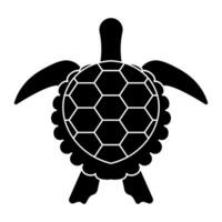 sea turtle or marine turtle top view flat icon for apps and websites vector