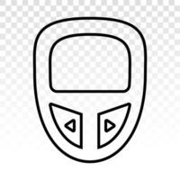 Blood glucose test kit or diabetes tester kit - line art icons for apps and websites vector