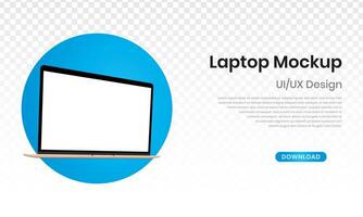 Mockup laptop with blank screen. Blank template UI UX for presentation interface design - stock vector. vector