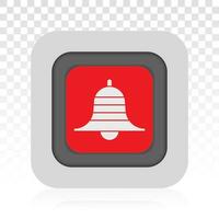 Youtube message notification bell flat icon for apps or websites vector
