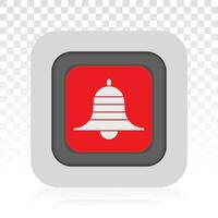 Youtube message notification bell flat icon for apps or websites vector