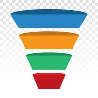 sales lead conversion half funnel icon for presentation apps and websites vector