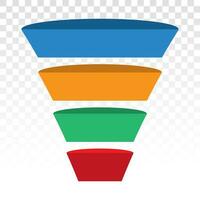 sales lead conversion half funnel icon for presentation apps and websites vector