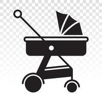 Baby carriage or pram flat icon for apps or website vector