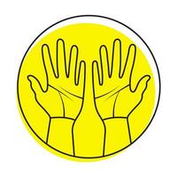 Palmist or palmistry with two human hands flat colour icon fo apps or websites vector