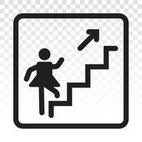 Stairs steps or staircase or stairwell sign line art vector icon for apps or website