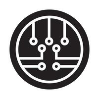 circuit board semiconductor or circle lines electronic circuit icon for apps and websites vector