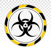 Biohazard or biological hazard warning sign or symbol flat vector icon for apps and websites