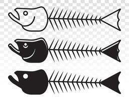 pescado hueso o espina esqueleto plano vector icono para aplicaciones y sitios web