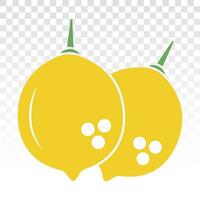 Citrus lemon fruit flat color icon for apps and websites vector