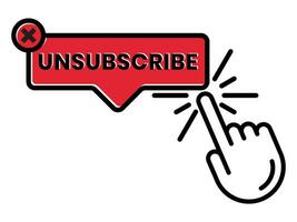 unsubscribe message or mail button - flat icon for the apps or website vector