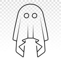 Ghost spooky or apparition haunting Halloween holiday line art icon for apps and websites vector