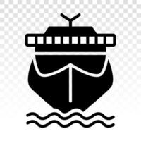 Cruise ship or cargo ship or yacht or cruise liner flat icon for apps and websites vector