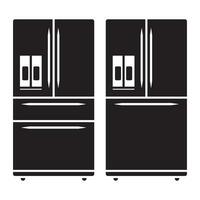 Electronic whirlpool refrigerators or fridge flat vector icon for apps or websites