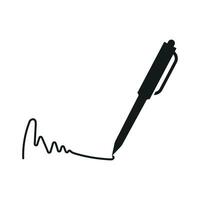 Pen signature icon for apps and websites vector