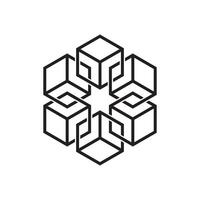 Blockchain icon design, cryptocurrency, vector digital logo