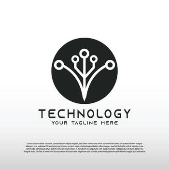 Abstract Technology logo with concept of initial S letter and networks. illustration element -vector vector