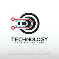 Technology logo design, illustration element-vector vector