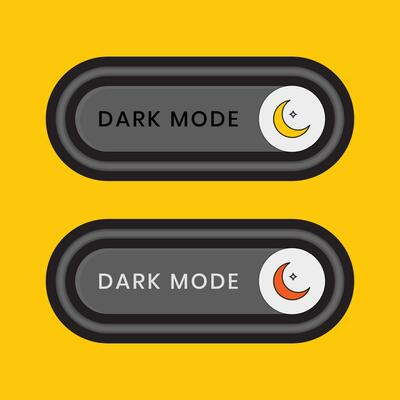 dark mode icon or day mode. the concept switches to dark or night or day mode.