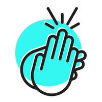 Applause or clapping hand flat icon for apps or website vector