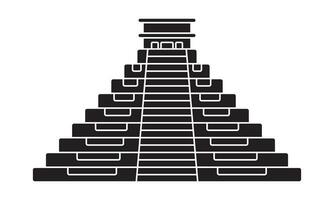 Ancient el Castillo pyramid flat icon for apps and websites vector