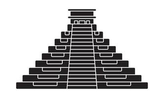 Ancient el Castillo pyramid flat icon for apps and websites vector