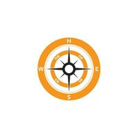 Compass logo design. pointer north, south, east, west, compass symbol. direction sign. vector element illustration.