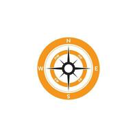 Compass logo design. pointer north, south, east, west, compass symbol. direction sign. vector element illustration.