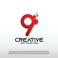 Creative logo with initial nine letter, technology icon, illustration element-vector vector