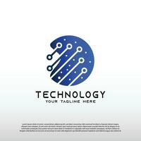 Technology logos, future technology icons, gear logos, circuit style lines, vector illustration elements