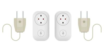 Electric plug icon in vector shape on a white background