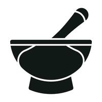 Mortar and pestle pharmacy flat icon for apps and websites vector