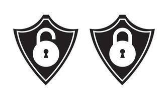 shield security icon with lock concept for app or website vector