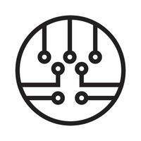 Circles line circuit board semiconductor or electronic circuit icon for apps and websites vector