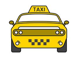 Taxi or taxi cab flat icon yellow color for apps or website vector