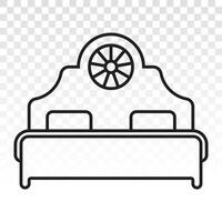 Double bed vector line art icon