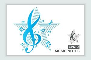 music scale or music note sign or symbol. musical scale icons element vector for banner material, background.