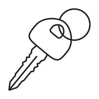Car key or vehicle or automobile key line art icons for apps and websites vector