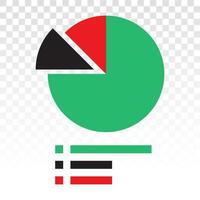 Statistical pie chart or piechart vector flat icon